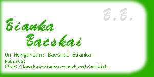 bianka bacskai business card